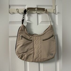 Lug Taupe Quilted Hobo Bag